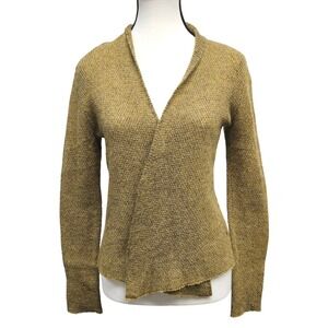 Eileen Fisher Petite Wool Cashmere Mohair Blend Knit Cardigan Sweater Tan SP